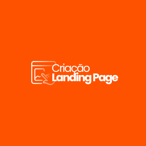 Imagem de fundo laranja com o escrito "Criação de Landing Page" em branco.